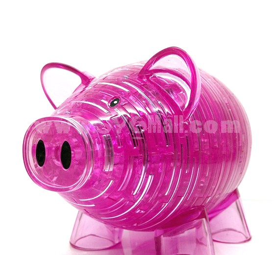 94-in-1 3D Piggy Pattern Crystal Jigsaw Puzzle 2Pcs