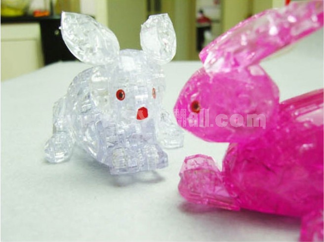 56-in-1 3D Rabbit Crystal Jigsaw Puzzle 2Pcs