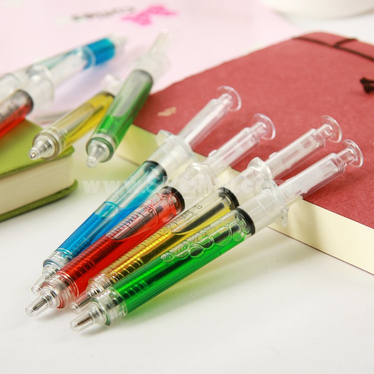 Creative Injection Syringe Pattern Ballpoint Pen 2Pcs