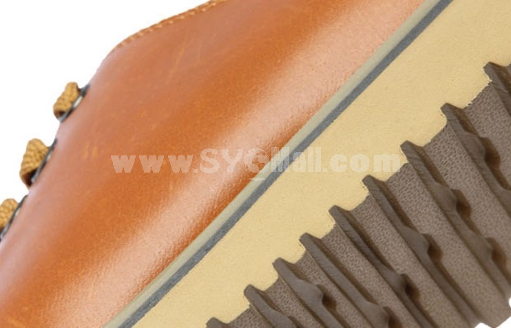 GOUNIAI Men's Stylish Round Toe Leather Shoes