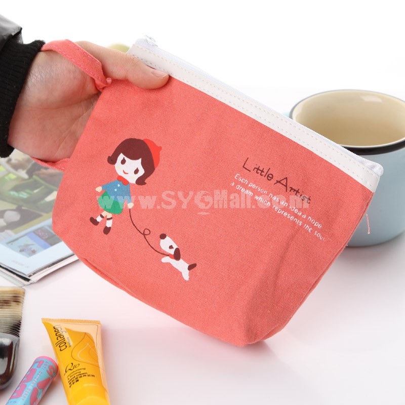 Handbag/Storage Bag/Cosmetic Bag/Purse Multi-Purpose Little Artist Style Cartoon Canvas (SN0007)