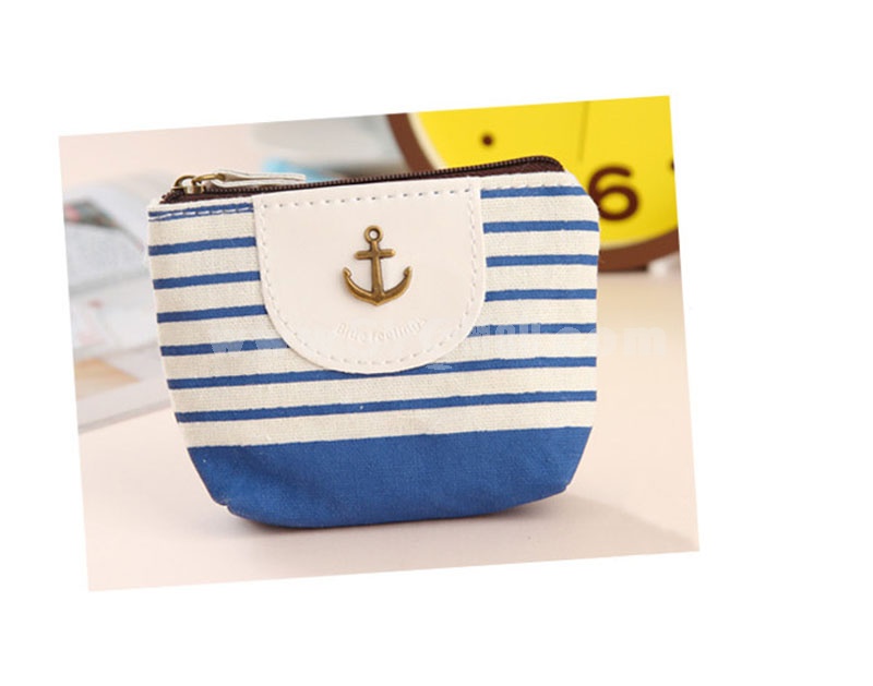 Handbag/Storage Bag/Cosmetic Bag/Purse Multi-Purpose Metal Logo/Stripes Style  (K0646)