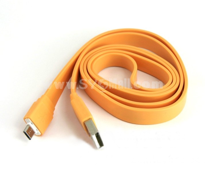 Micro USB Data & Charger Flat Cable for Samsung/MOTO/HTC 3.3 Ft