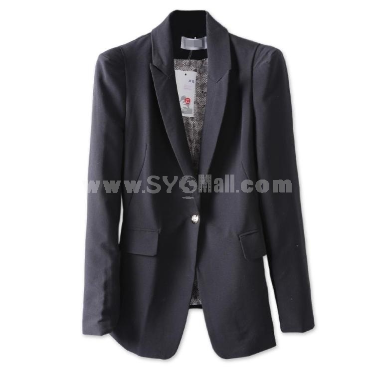 Simple OL Style Casual Slim Suit with Button