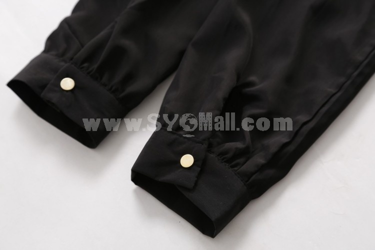 Stylish Zipper Silk Leopard Pattern Jacket