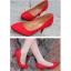 Red Stilette Heel Closed Toe Shoes