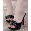 Rhinestone Peep Toe Stilette Heel Sandals/Slippers