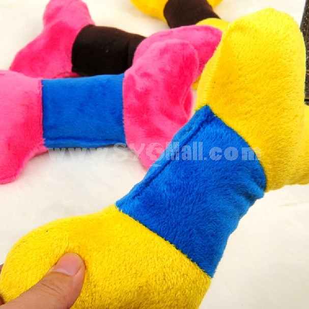 HOOPET Bone Shaped Plush Pillow with Whistle Pet Toy