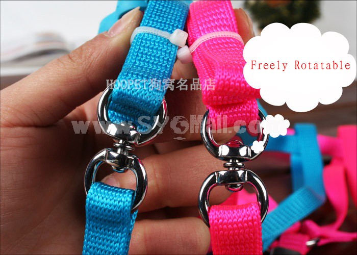 Cute Dog Paw Decorated Chest Strape with Collar for Small Dogs 