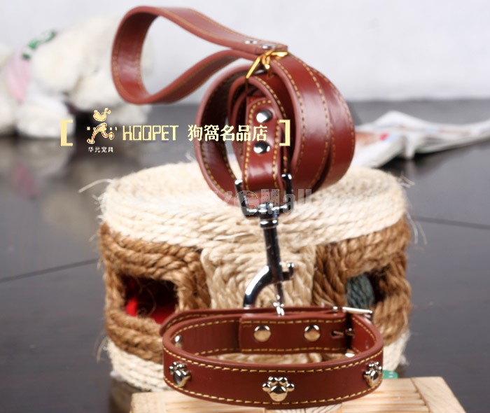 Fashion Design PU Dog Leash with Collar for Middle-sized Dogs
