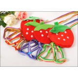 Wholesale - Nylon Chest Strape with Leash for Small Dogs Cute Strawberry Coin Wallet Free