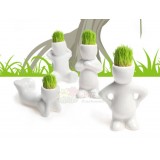 Wholesale - DIY Mini Green Plant Ceramic Stand Hair Man Plant Pattern Plant 