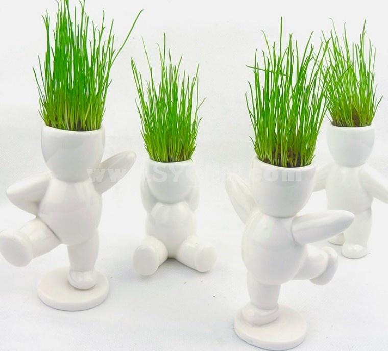 DIY Mini Green Plant Ceramic Stand Pattern Plant 