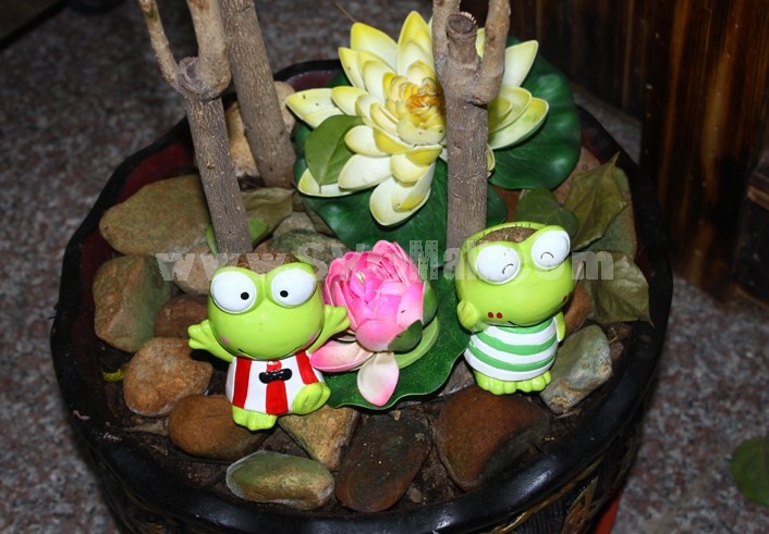 Vogue Horticulture DIY Mini Green Plant Frog Ceramic Stand Pattern Plant 