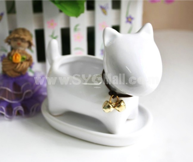 Vogue Horticulture DIY Mini Green Plant Dog Ceramic Stand Pattern Plant 