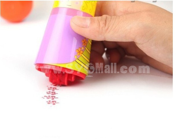 6 Color Cartoon Design Water-color Pen Roller Seal in the Other End 
