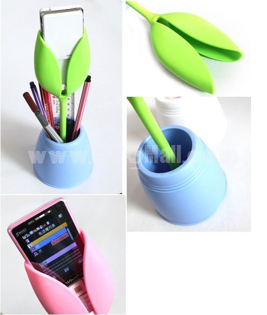 Multi-function Flower Style Pen Container Mobile Phone Holder 