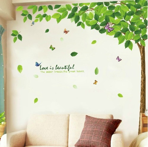 LEMON TREE Removable Wall Stickers Green Tree 51*71 in