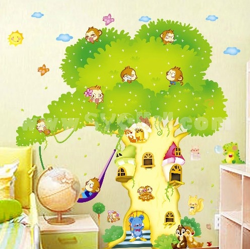 LEMON TREE Removable Wall Stickers Ultra Large Cartoon Tree for Children Room 23*35 in