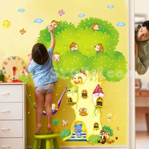 LEMON TREE Removable Wall Stickers Ultra Large Cartoon Tree for Children Room 23*35 in