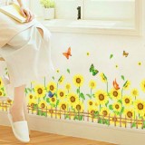Wholesale - LEMON TREE Removable Wall Stickers Sun Flowers for Skirting Line 45*8 in