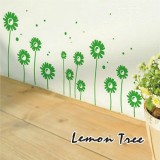 Wholesale - LEMON TREE Removable Wall Stickers Green Flowers for Skirting Line 16*14 in