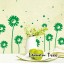 LEMON TREE Removable Wall Stickers Green Flowers for Skirting Line 16*14 in