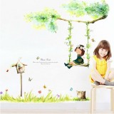 Wholesale - LEMON TREE Removable Wall Stickers Swing Girl for Children Room 39*35 in