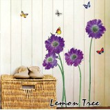 Wholesale - LEMON TREE Removable Wall Stickers Purple Flowers 31*39 in