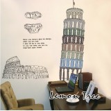Wholesale - LEMON TREE Removable Wall Stickers Leaning Tower of Pisa 39*39 in