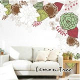 Wholesale - LEMON TREE Removable Wall Stickers Bright-Coloured Large Flowers 47*47 in