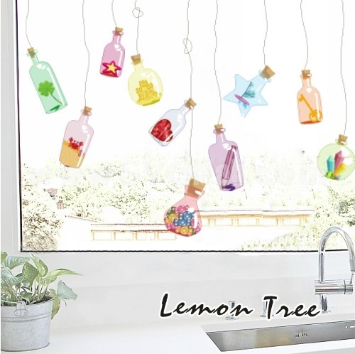 LEMON TREE Removable Wall Stickers Cartoon Drift Bottle for Children Room 47*20 in