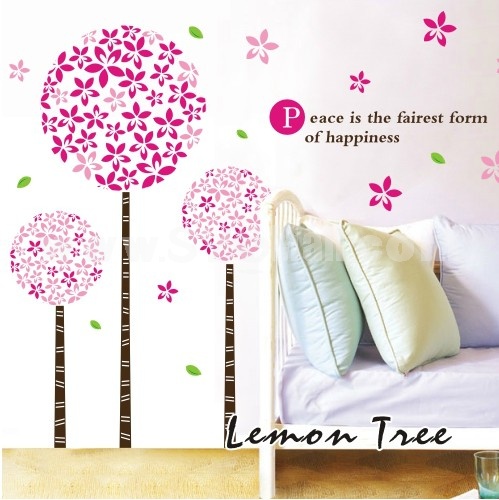 LEMON TREE Removable Wall Stickers Ball Flower Tree 55*71 in