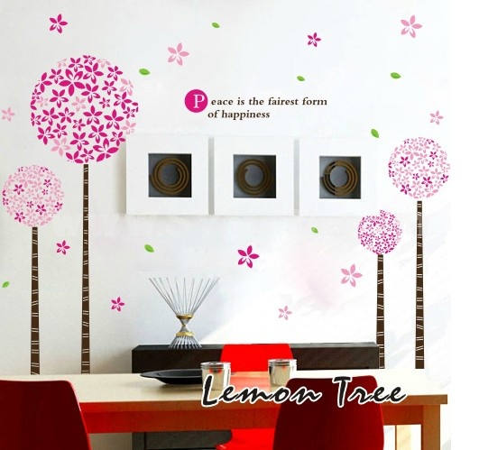 LEMON TREE Removable Wall Stickers Ball Flower Tree 55*71 in