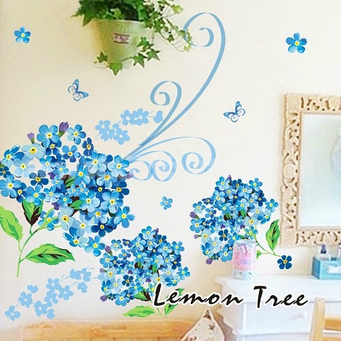 LEMON TREE Removable Wall Stickers Blue Enchantress 47*33 in