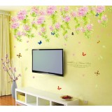 Wholesale - LEMON TREE Removable Wall Stickers Romantic Pink Flowers 51*31 in