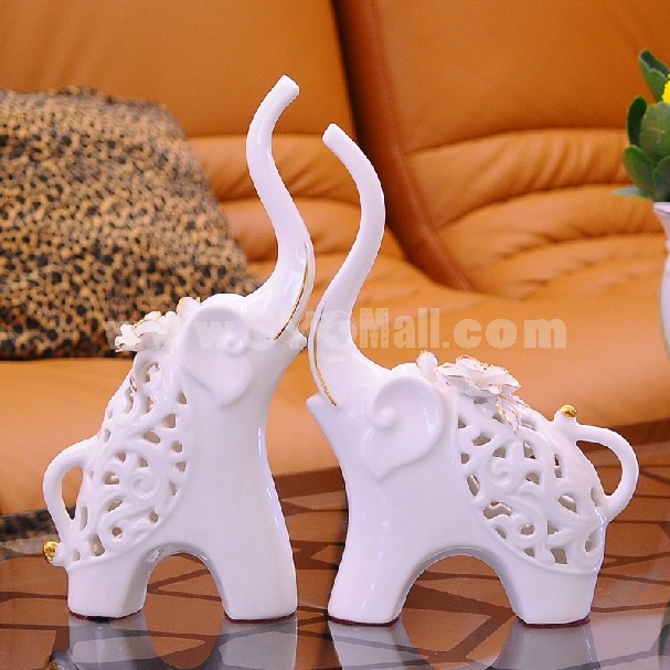 Creative Ceramic Elephant Shaped Craft for Home Decoration