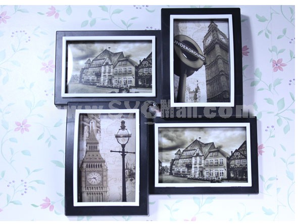 Classc Black and White 4 Combo Photo Frame
