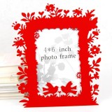 Wholesale - Chinese Paper-Cut Element Photo Frame - Red Metal Flower