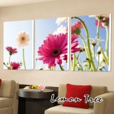 Wholesale - Modern Simple Style Home-super 3pcs 15mm Ply Waterproof African Daisy Wall Frameless Mural Painting Each Size 40*60c