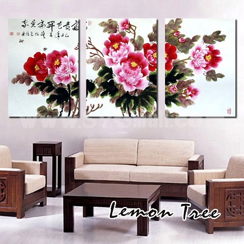 Chinese Style Home-super 3pcs 15mm Ply Waterproof Wall Frameless Mural Painting Each Size 40*60cm