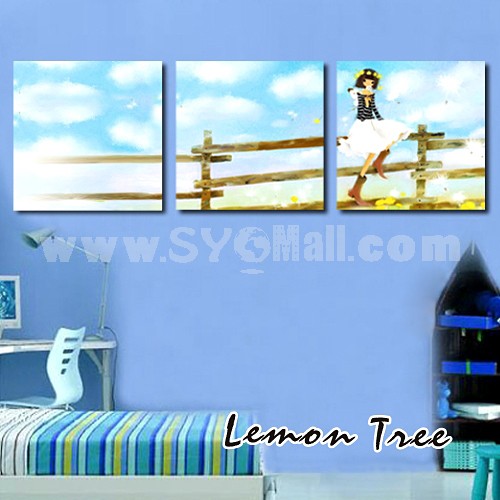 Modern Simple Style Home-super 3pcs 15mm Ply Waterproof Wall Frameless Mural Painting Each Size 30*30cm