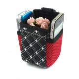 Wholesale - Checkered Leather Vent Clip Cellphone/Gadget Holder, Large