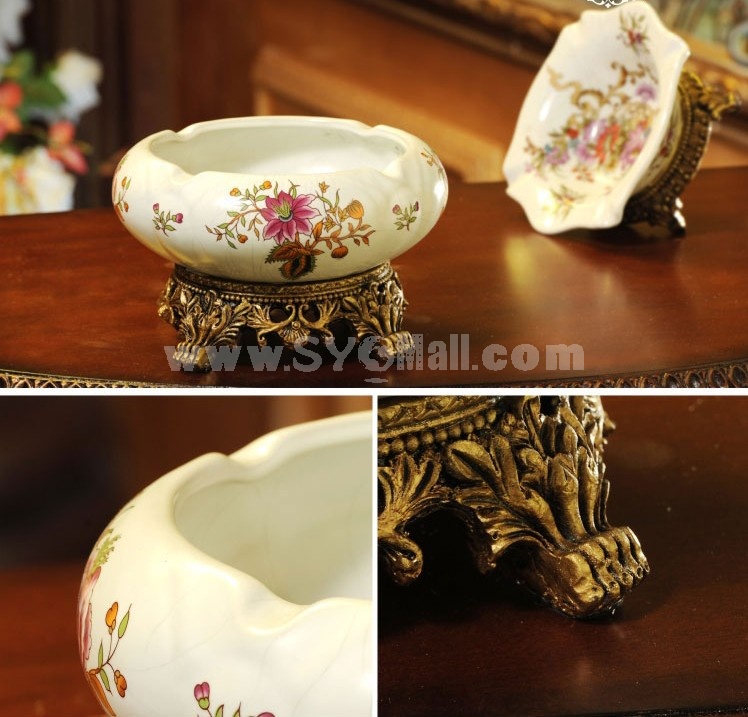 Vintage Resin & Pottery Compote Pattern Family Artware 