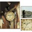 European Style Vintage Double Dail Iron Clock Pattern Family Artware 