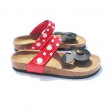 Wholesale - Micky Mouse Flip-flop PU Leather Corkwood Sandals