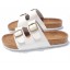 White 2 Buckles PU Leather Corkwood Sandals