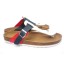 1 Buckles Flip-flop PU Leather Corkwood Sandals Red Blue and White