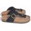 Black Flip-flop Nubuck Leather Corkwood Sandals