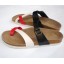 PU Leather Corkwood Sandals Roman Sandals Red White and Black